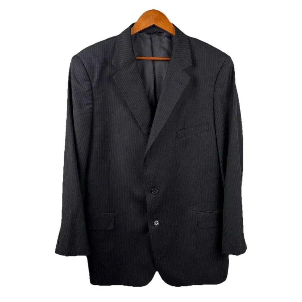 Jos A Banks Men’s Signature Gold 48L Black Pinstripe Sport Coat Jacket